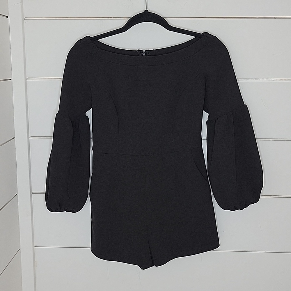 She & Sky small black long sleeve romper
